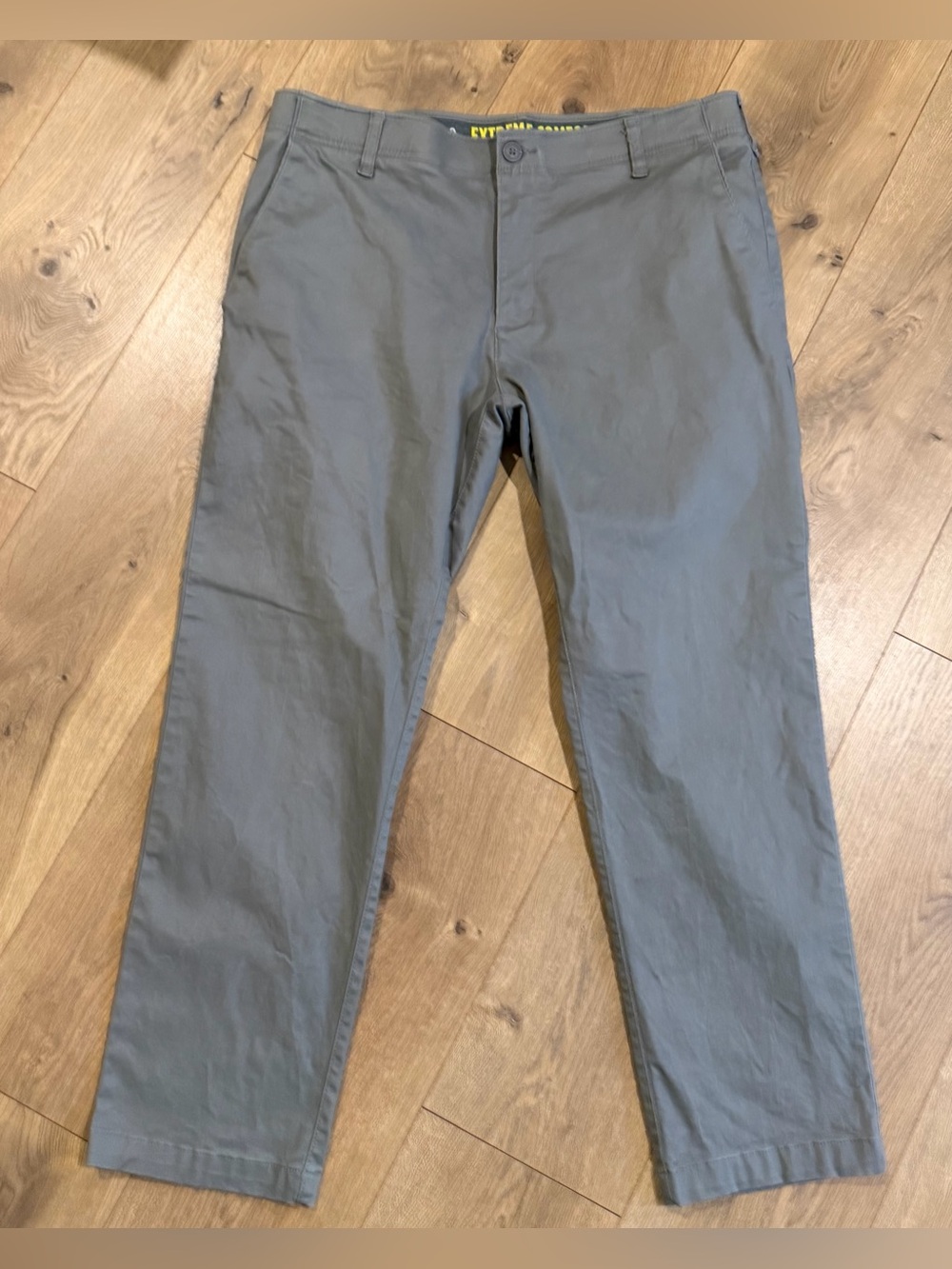 Lee Extreme Comfort Mens Pants Slim Fit Flat Front Green/Gray Flex Stretch 36x30